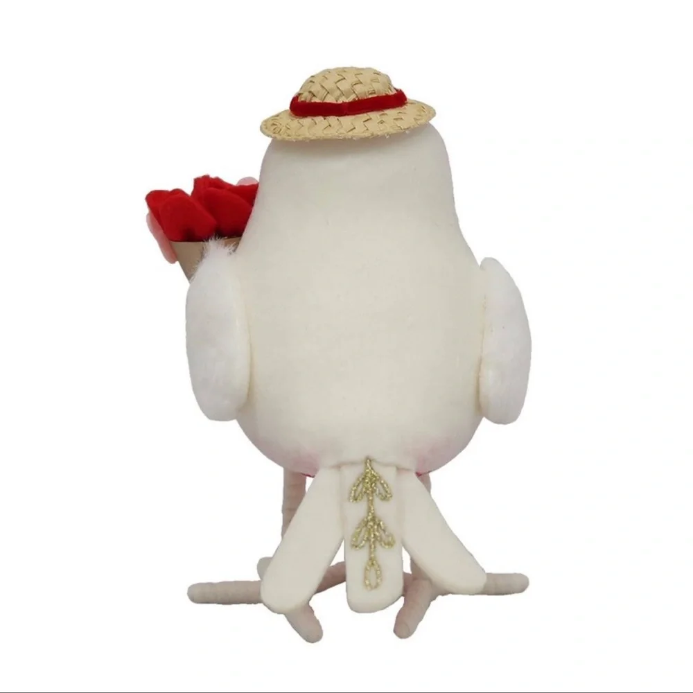 Target Fabric Valentine's Day Bird Figurine Holding Flowers